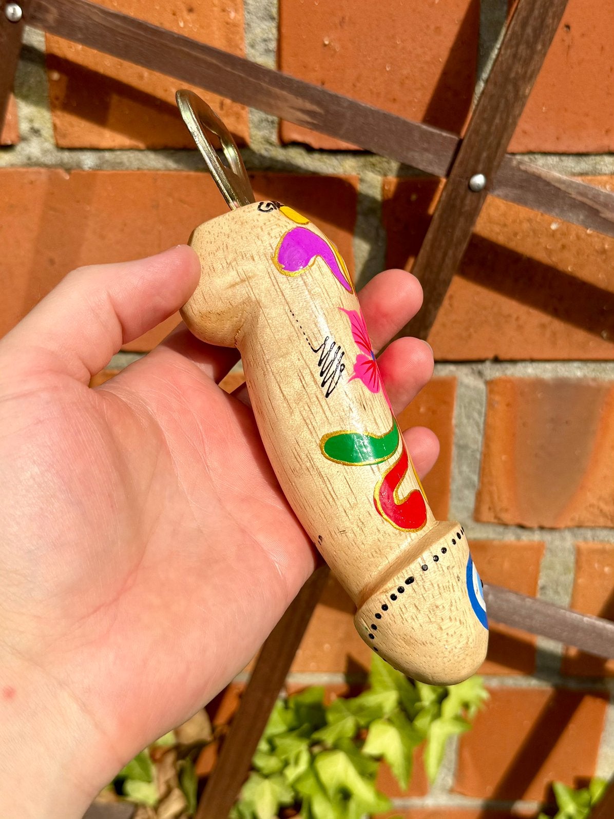 Vintage houten flesopener – souvenir uit Griekenland, Ophalen of Verzenden