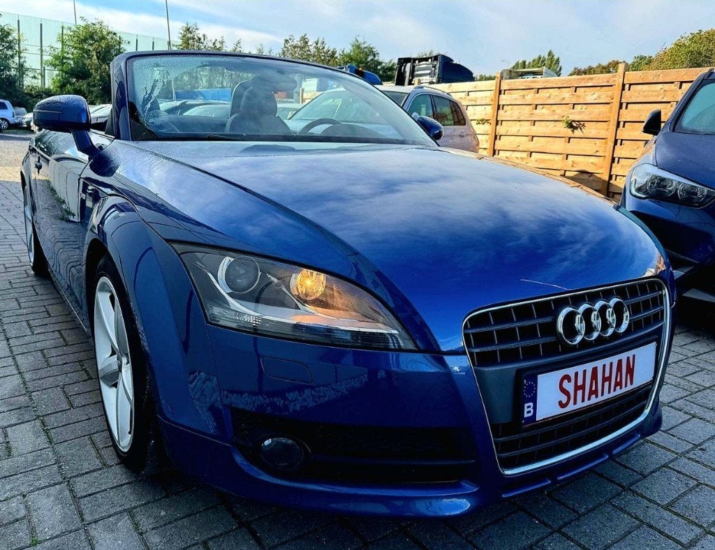 Audi TT 2.0 TFSI Roadster – 200 PK – S tronic, Zwart, 4 cilinders, Cabriolet, Blauw