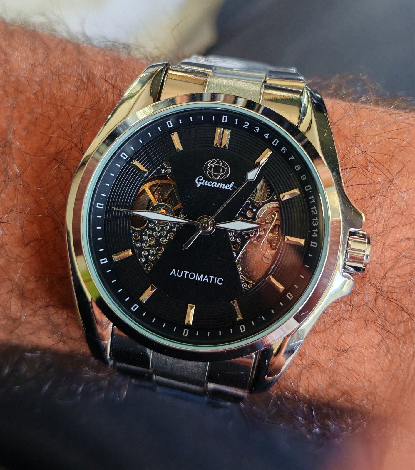 Montre Automatique Gucamel Homme Squelette – Neuve sous film, Bijoux, Sacs & Beauté, Envoi, État, Neuf, Argent