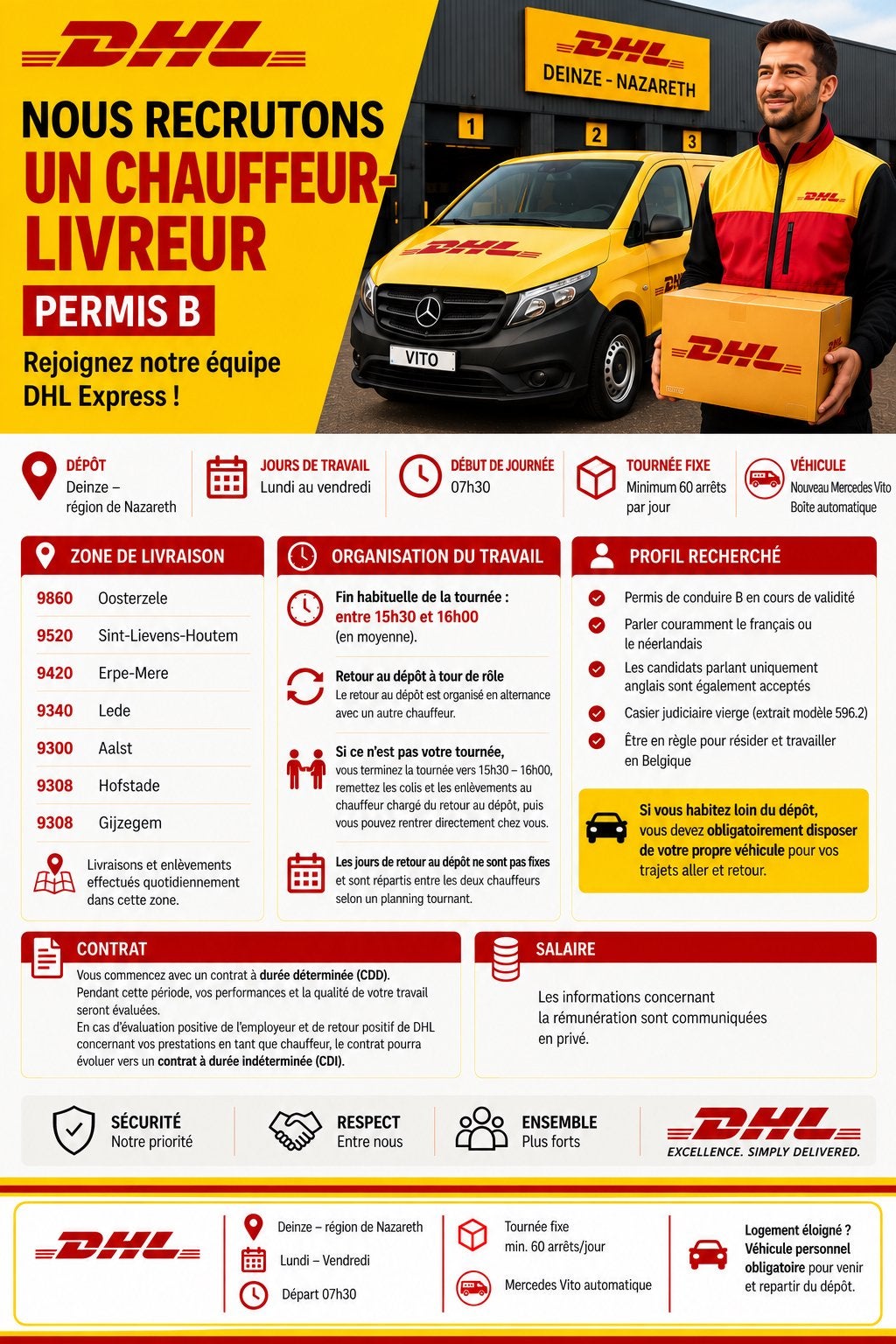 RECHERCHE CHAUFFEUR-LIVREUR (PERMIS B)
