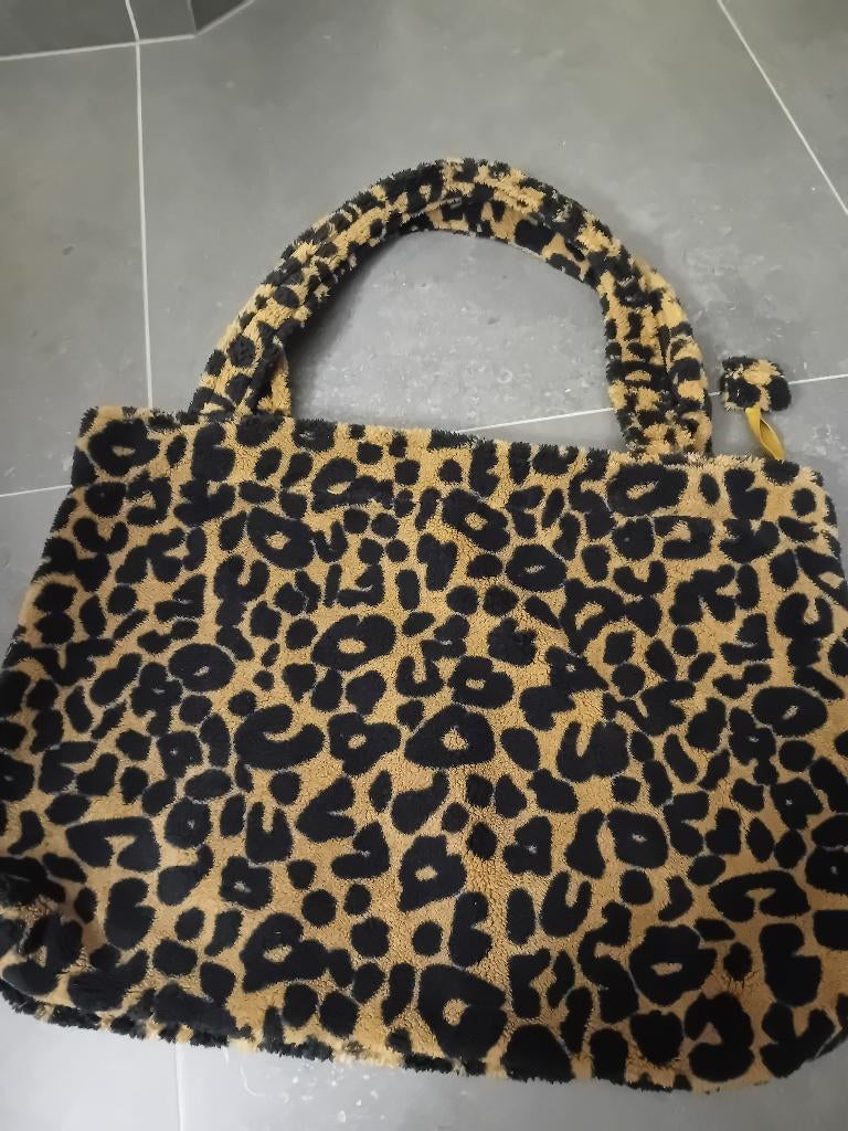 Shopper teddy luipaardprint, Handtassen en Accessoires, Ophalen, Nieuw, Zwart, Shopper