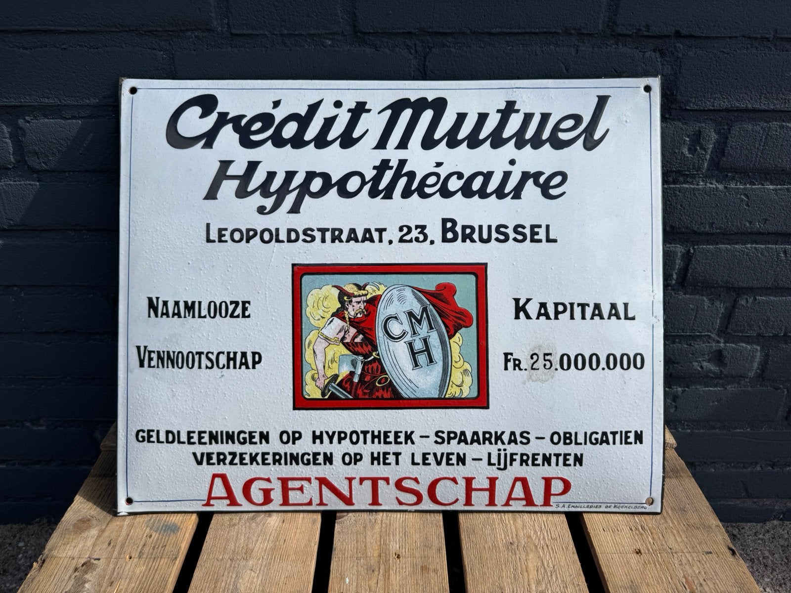 Plaque émaillée Antique Credit Mortgage, Antiquités & Art, Antiquités | Email, Enlèvement ou Envoi