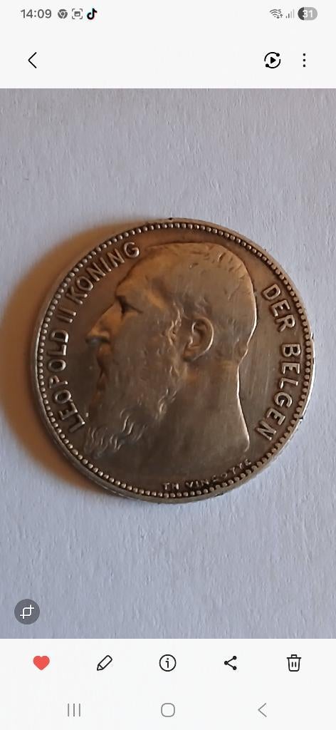 1 Frank Leopold 2. 1909 TB, Setje, Zilver, Ophalen of Verzenden, Zilver