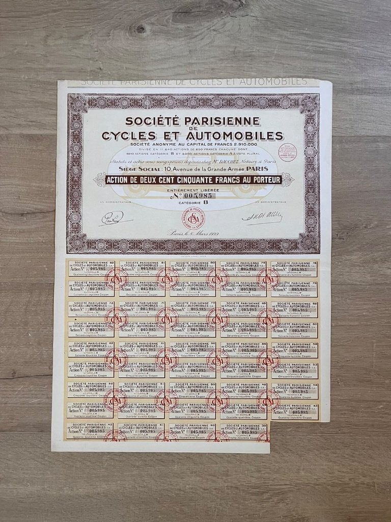 Action originale en français avec coupons, Enlèvement ou Envoi, 1920 à 1950, Action