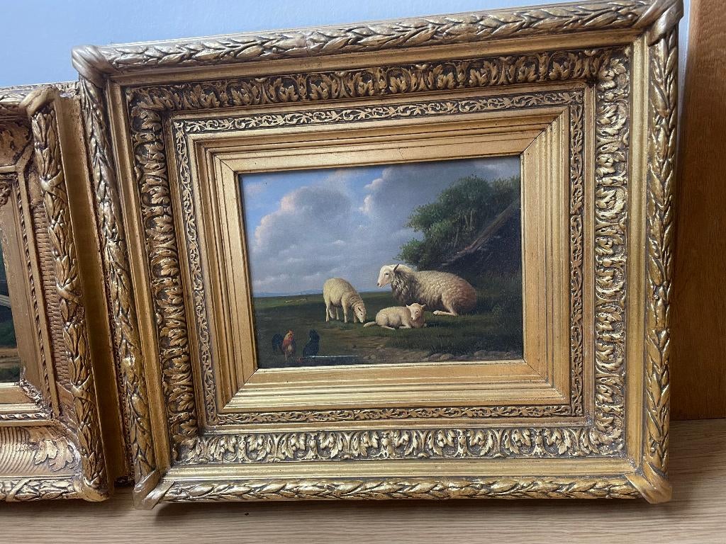 schilderij landschap sierkader 48x42/51x44 samen 350€, Ophalen