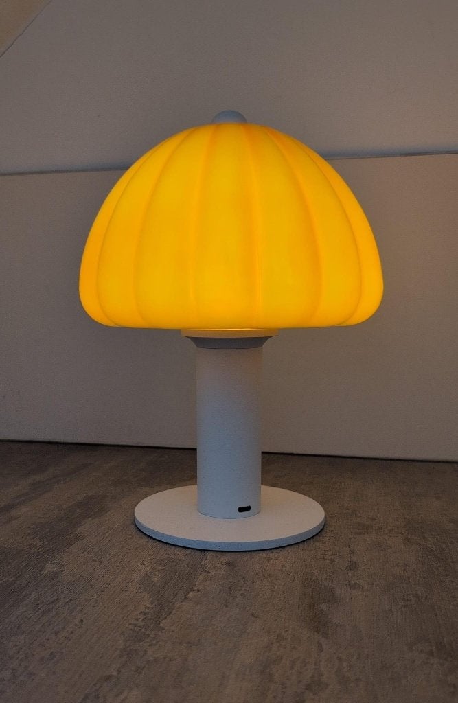 Lampe de Table LED Design Orange/Blanc – Tactile, Neuf, Vintage, Enlèvement ou Envoi, 26 cm