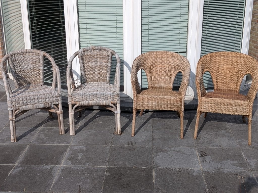 terrasstoelen rotan, Ophalen, Gebruikt, Rotan, Stapelbaar