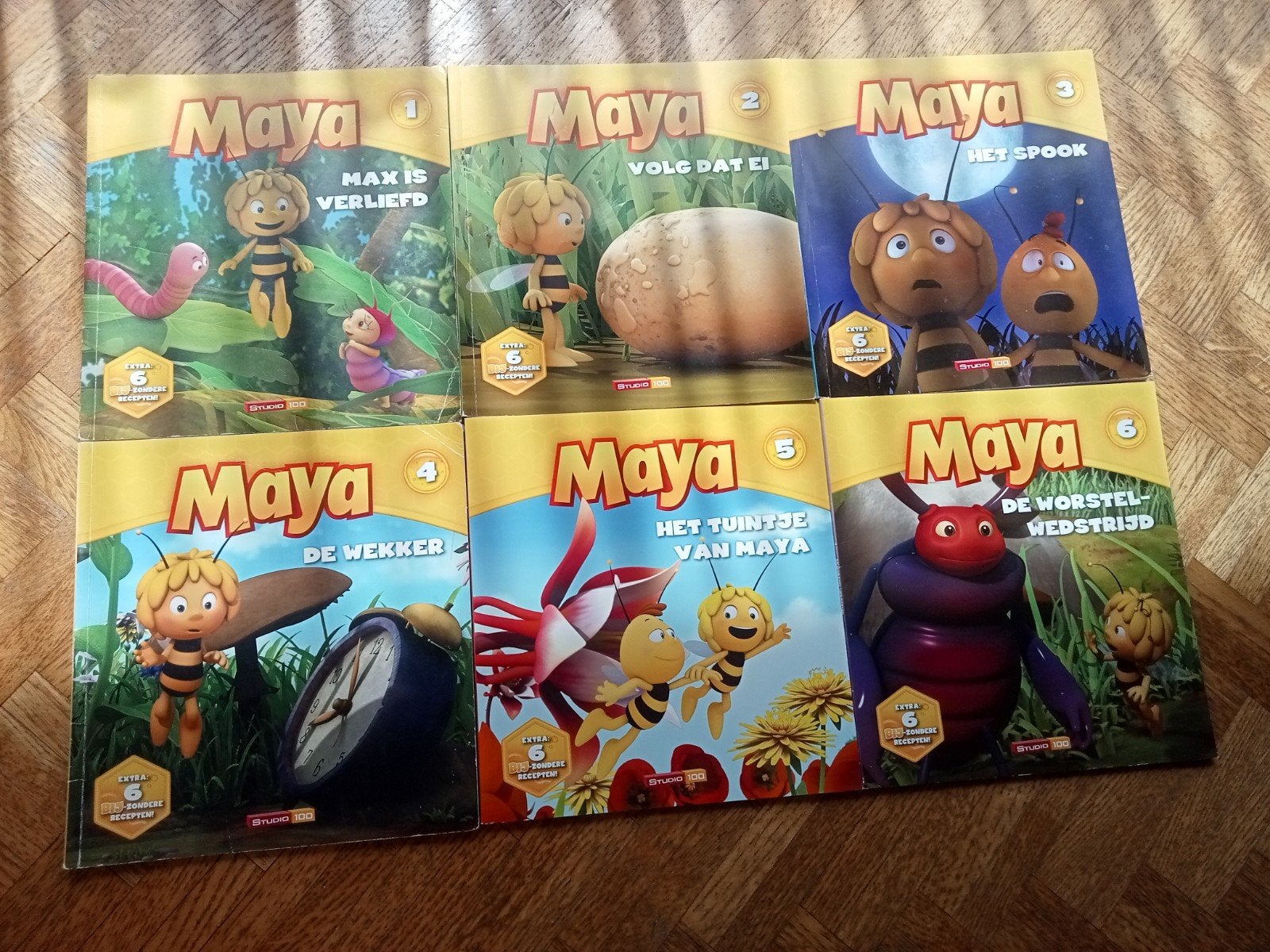Complete 6-delige serie Maya de Bij met BIJ-zondere recepten, Boeken, Ophalen of Verzenden, Gelezen