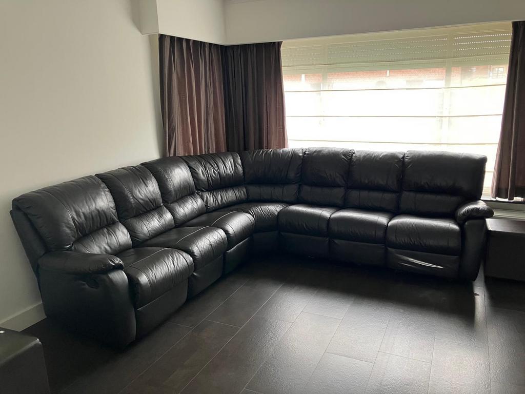 Lederen hoeksalon te koop !!!, Enlèvement, Comme neuf
