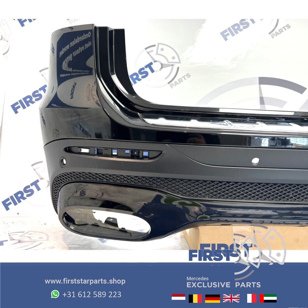 X247 GLB35 AMG ACHTERBUMPER + DIFFUSER ZWART origineel Merce, Gebruikt, -, Ophalen of Verzenden, Achter
