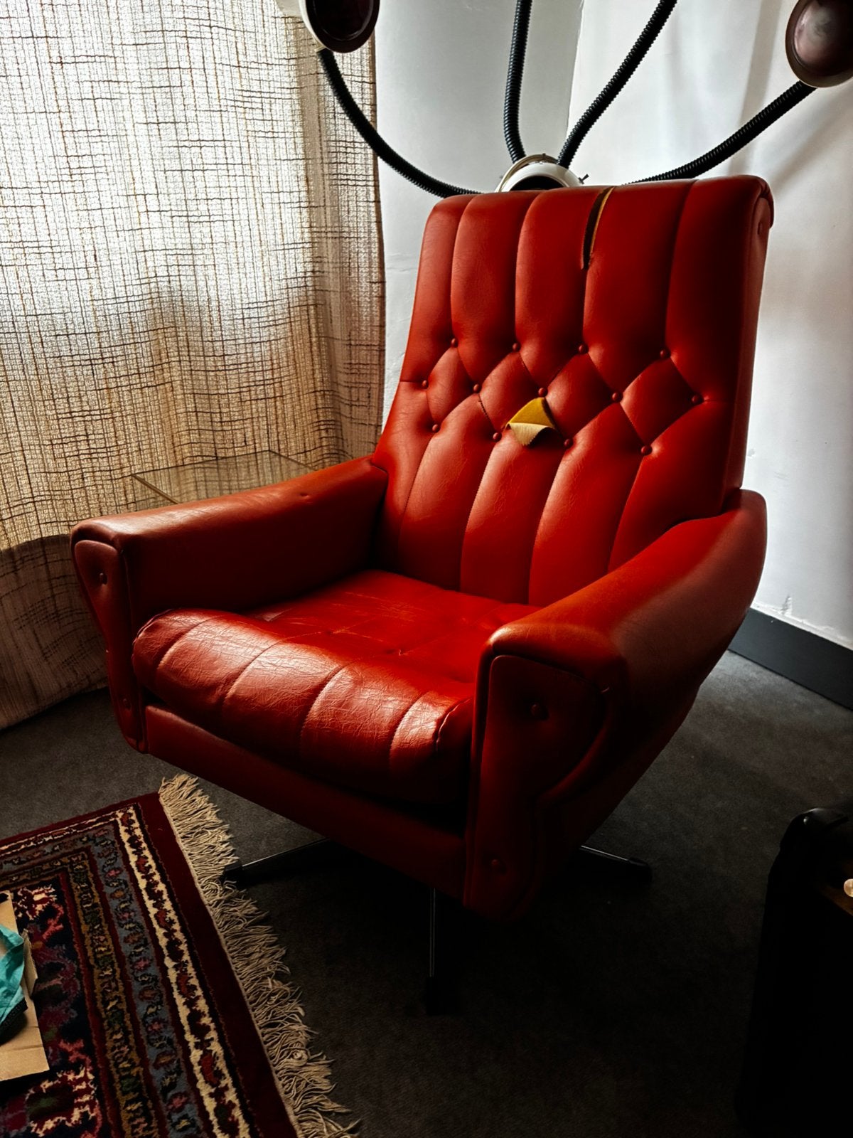 Vintage draai zetel sixties te herstellen, Huis en Inrichting, Fauteuils, Ophalen, Zo goed als nieuw