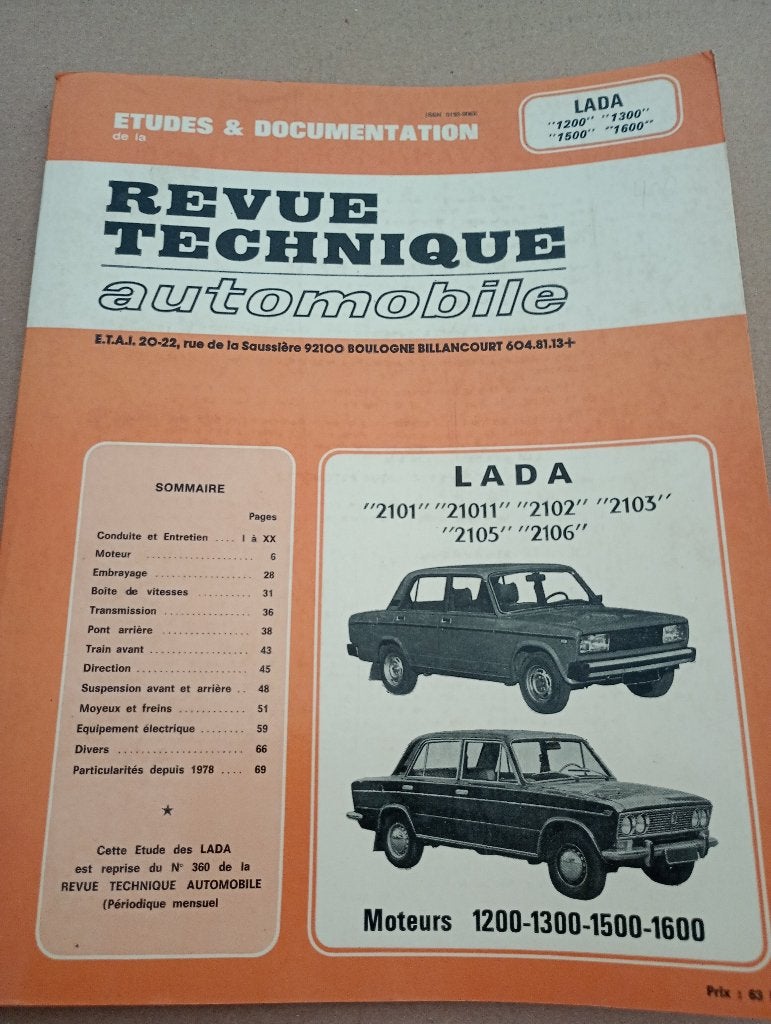 revue technique lada 1200 1300 1500 de 1973-1982, Ophalen of Verzenden