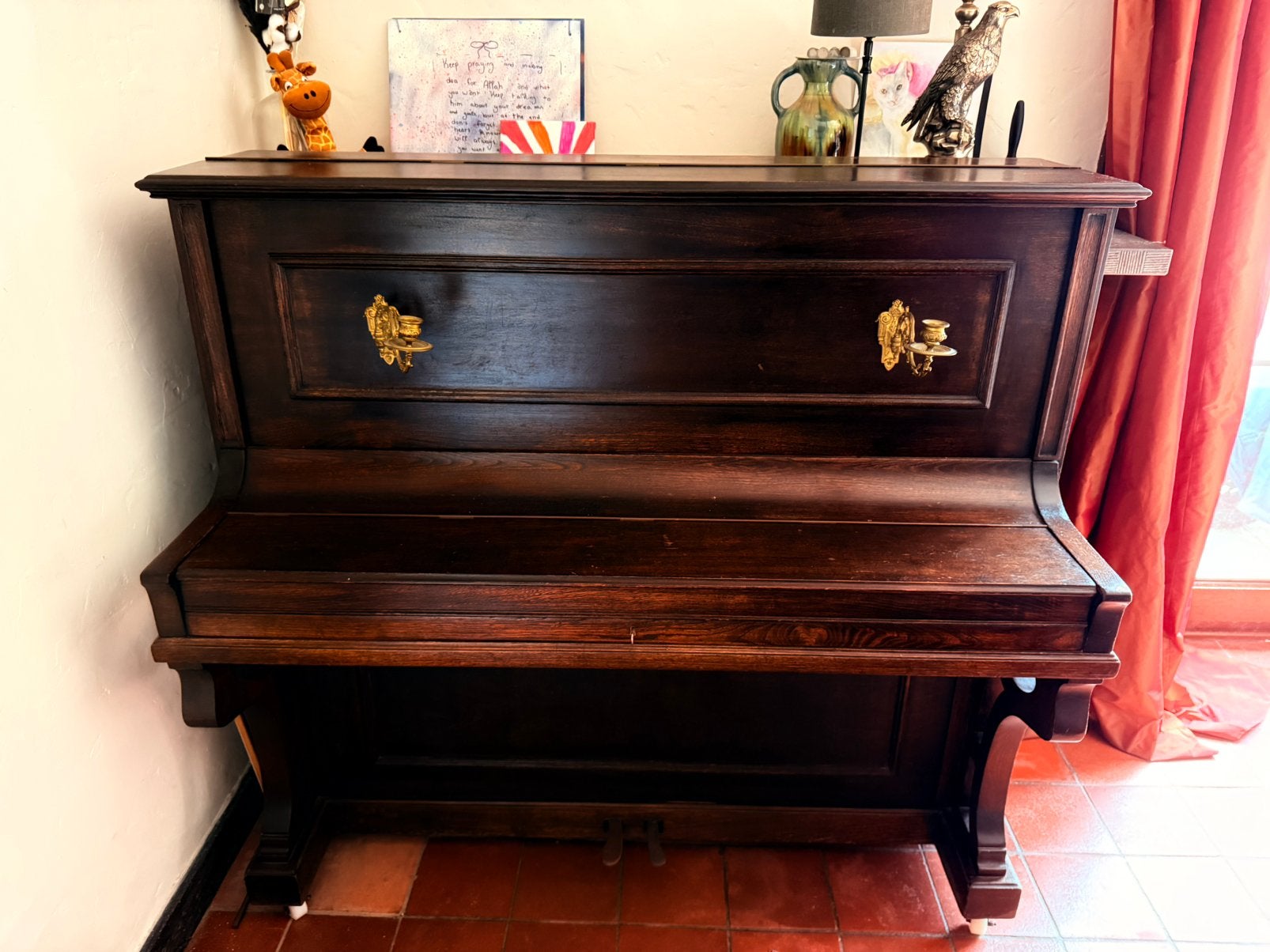 Hautrive Bruxelles Buffet Piano, Enlèvement ou Envoi, Comme neuf, Brun, Piano