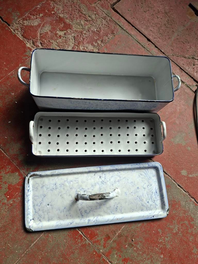 vintage emaille vispan, Ophalen