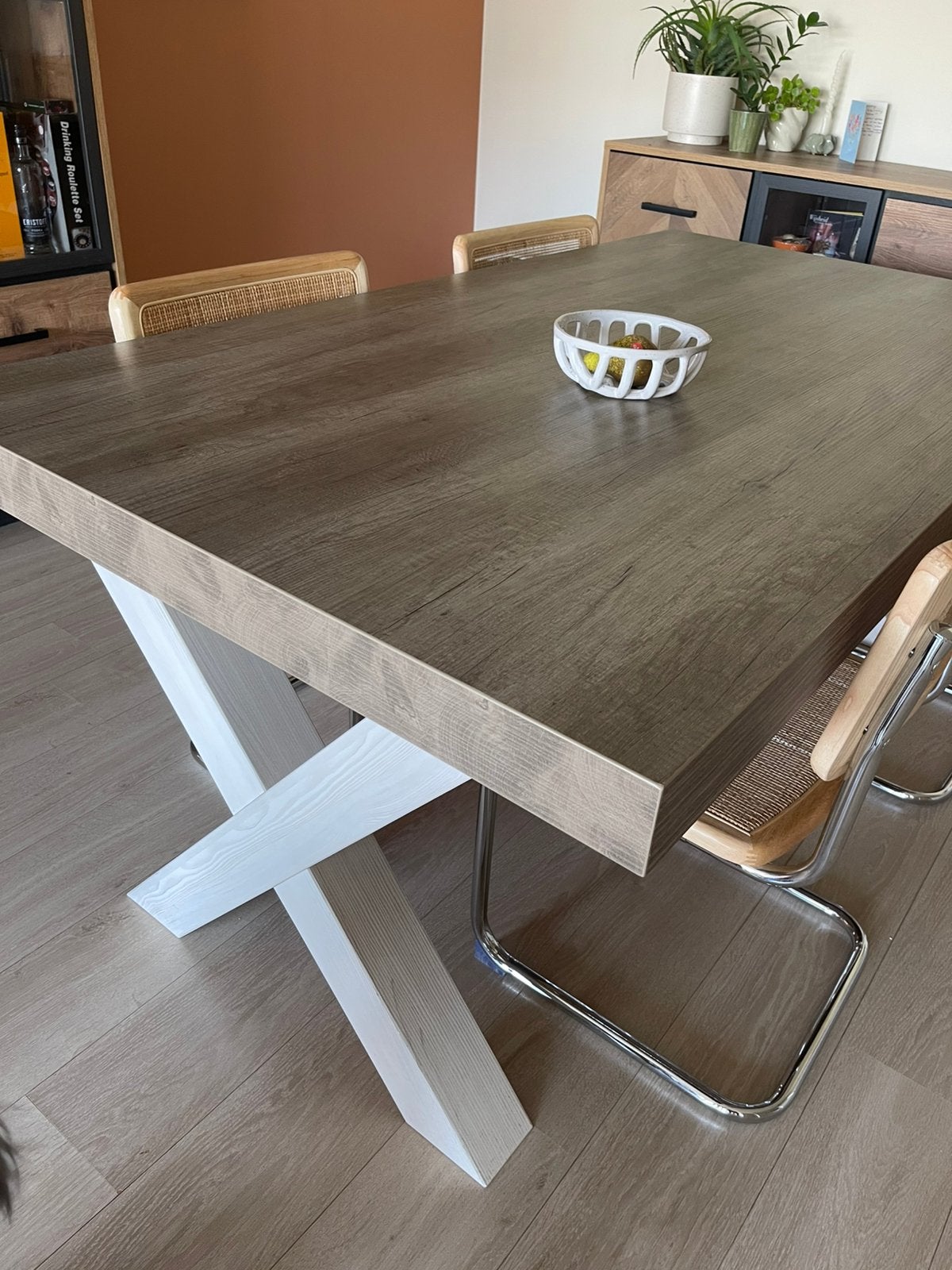 Tafel hout 184x101x70, Ophalen, Gebruikt, 100 tot 150 cm, 150 tot 200 cm