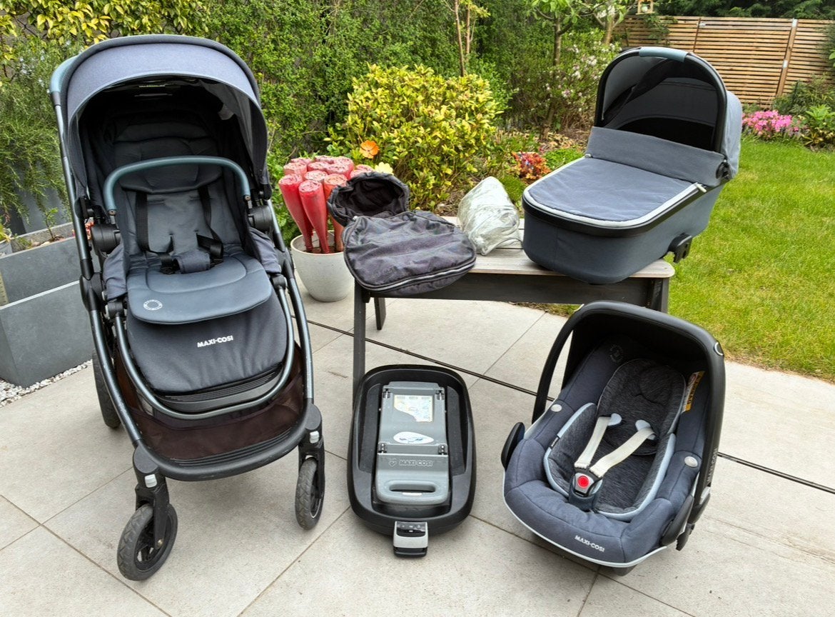 Maxi Cosi 3 in 1 set + accessoires:, Kinderen en Baby's, Kinderwagens en Combinaties, Ophalen, Gebruikt, Combiwagen, Maxi-Cosi
