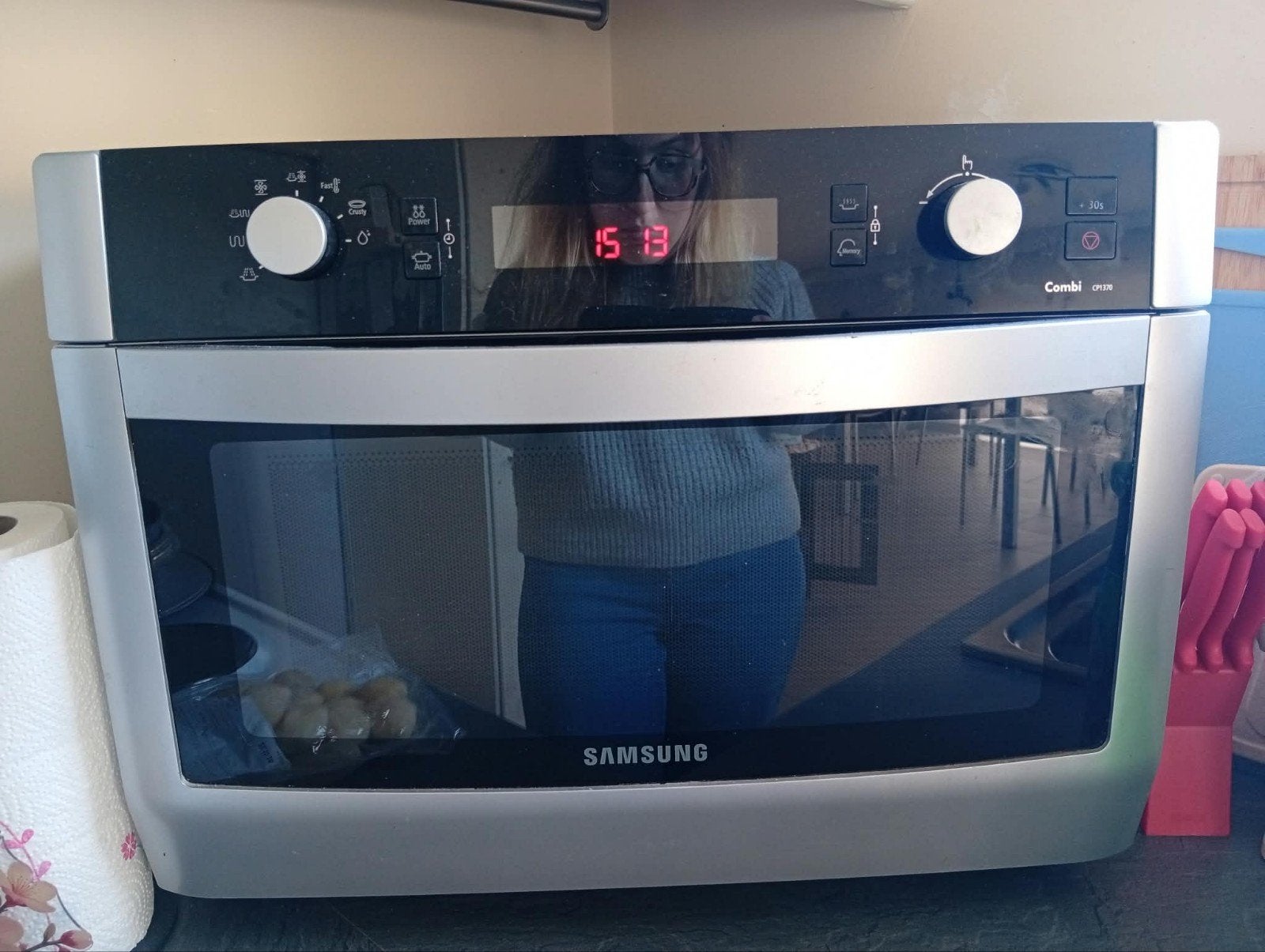 combi microgolfoven met oven functie, Elektronische apparatuur, Ophalen, 45 tot 50 cm, Gebruikt, Oven