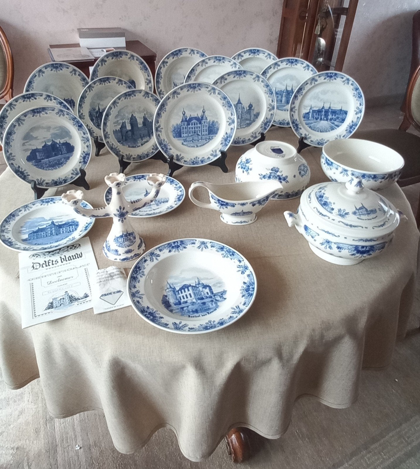 Delfts Blauw eetservies, Antiek en Kunst, Antiek | Servies compleet, Ophalen