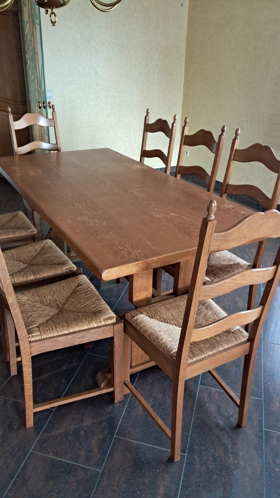 Livingtafel met 8 stoelen, Ophalen, Gebruikt, Jaren 70, 8 stoelen of meer