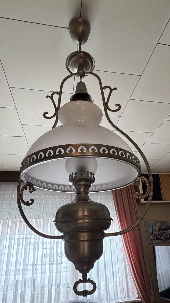 Tinnen lamp, Zilver, Ophalen, Zo goed als nieuw, Sfeerlamp