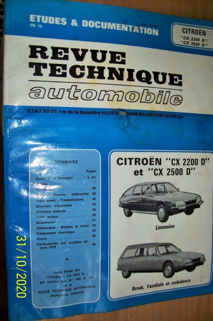 Revue technique Citroën CX, Ophalen of Verzenden