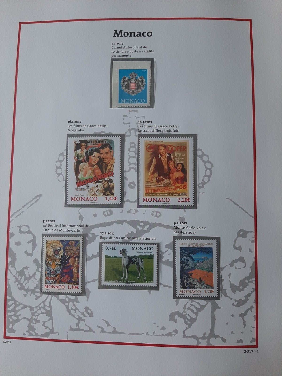Lots de 17 feuilles timbres Monaco, Timbres & Monnaies, Enlèvement ou Envoi