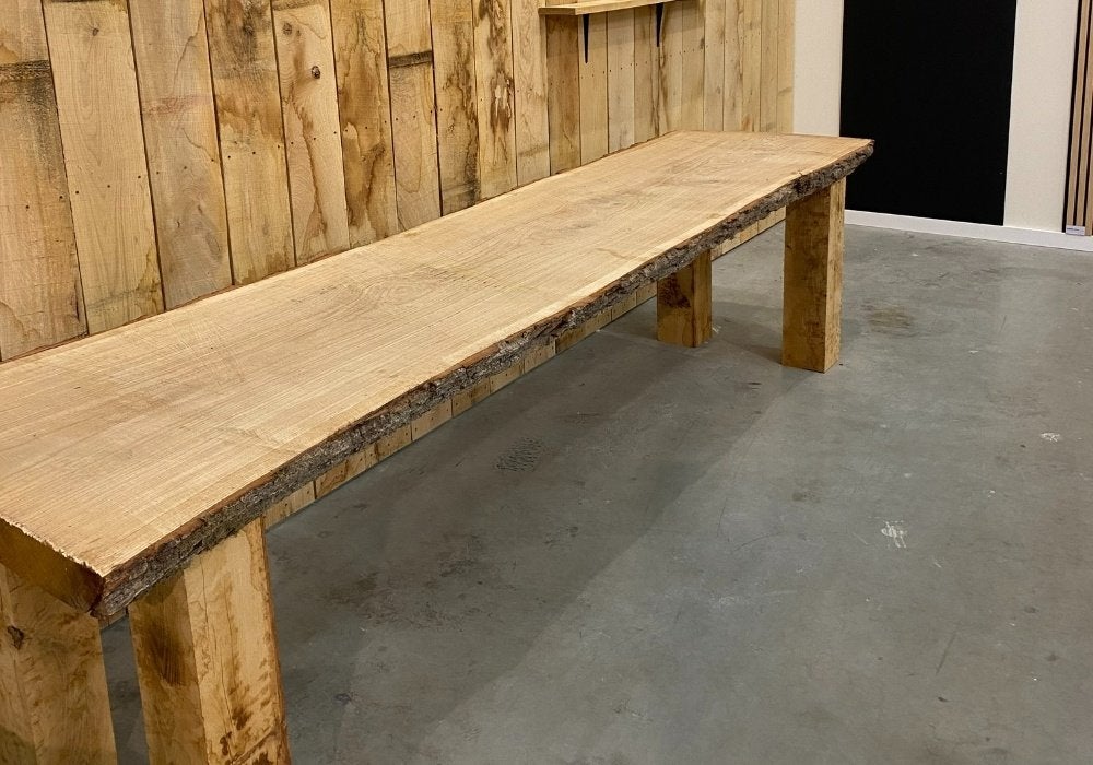 Eiken tafel | Tafelblad | Boomstamblad voor € 295.00 /stuk !, Neuf, 200 cm ou plus, Enlèvement, 50 à 100 cm