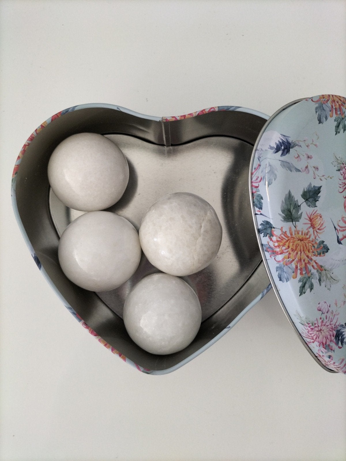 decoratieve marmeren bollen zoals nieuw, Huis en Inrichting, Ophalen, Zo goed als nieuw, Wit, Natuurlijk materiaal