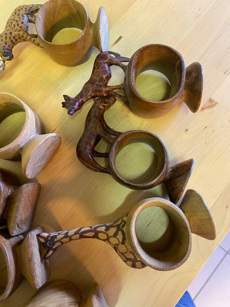 houten servietteringen uit Kenya, Enlèvement, Fait à la main, Bois