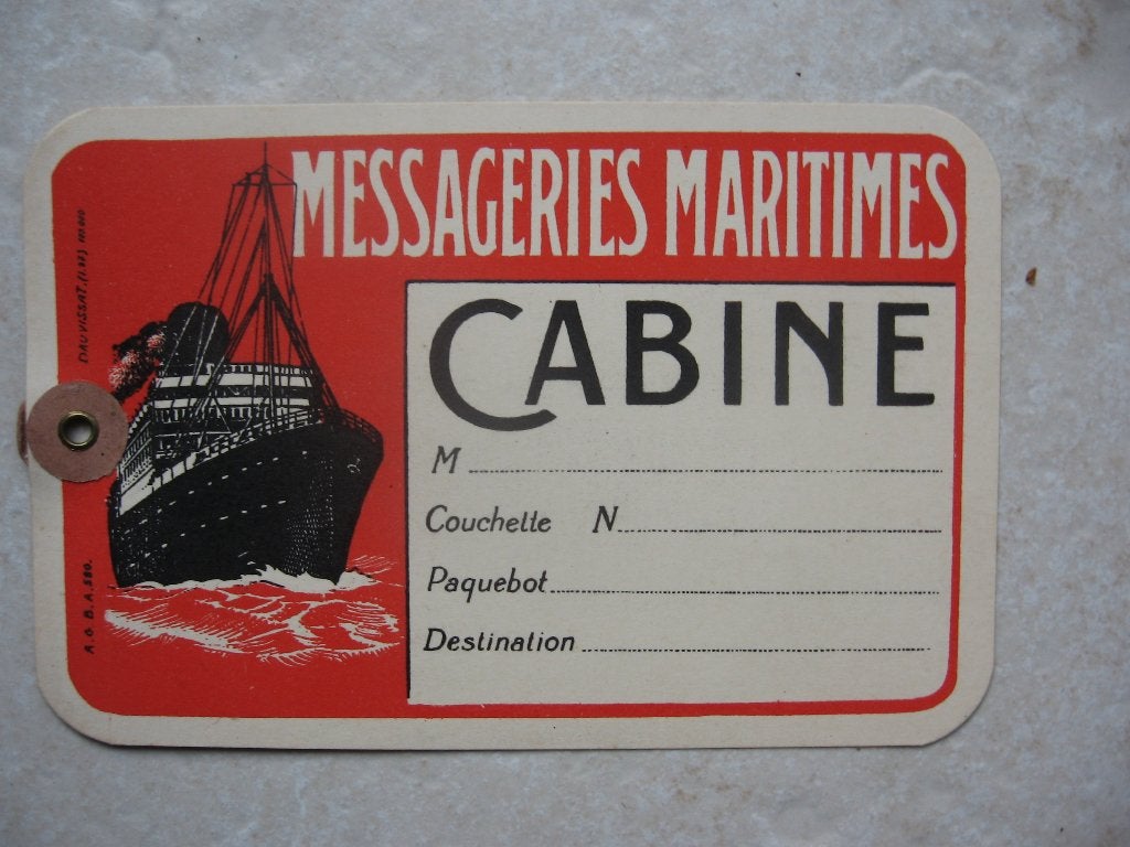 Kartonnen etiketten van Messageries Maritimes 1933', Ophalen of Verzenden, Zo goed als nieuw, Motorboot, Boek of Tijdschrift