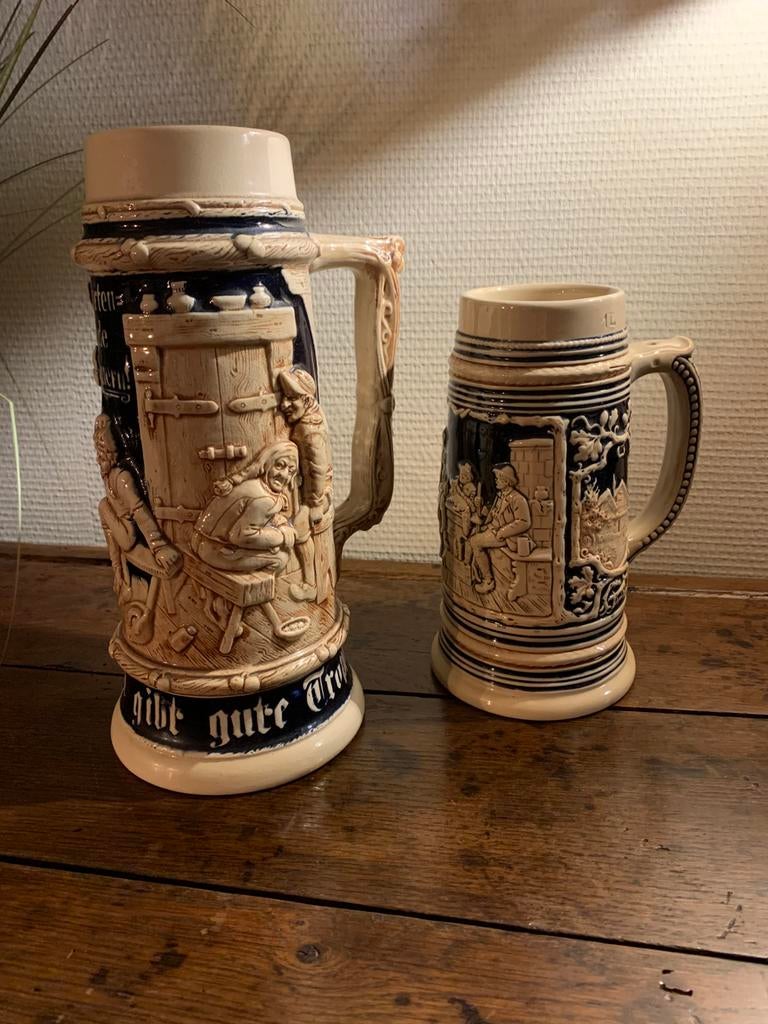 2 Grandes Chopes de bière Allemande 1L et 1,5L, Enlèvement ou Envoi