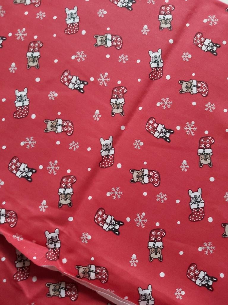 Katoenen stof kerst met hond, Enlèvement ou Envoi