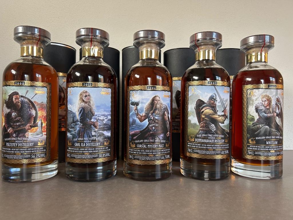 Signatory Vintage Viking Labels 5x 70cl / Kirsch Whisky, Enlèvement
