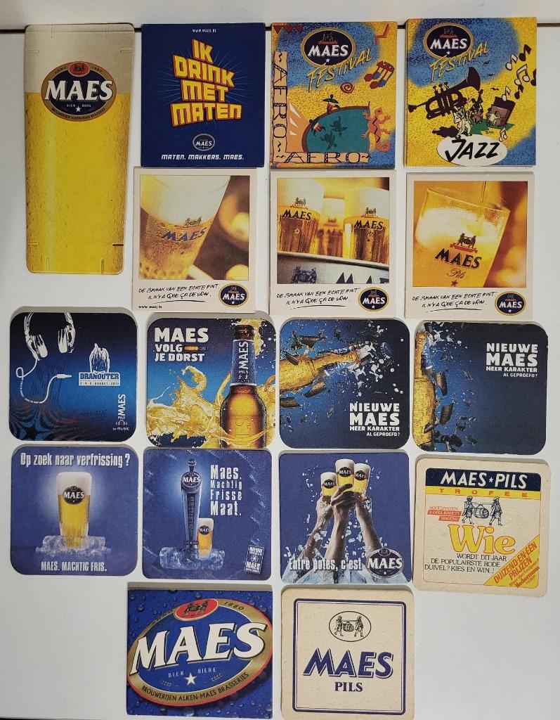 bierviltjes maes pils dranouter aero jazz festival viltjes, Enlèvement ou Envoi, Comme neuf, Sous-bock, Autres marques