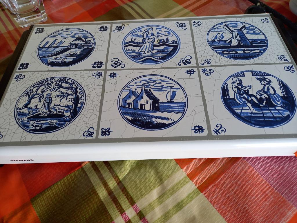 Warmhoudplaat wit met blauw delftse tegels, Ophalen, Nieuw
