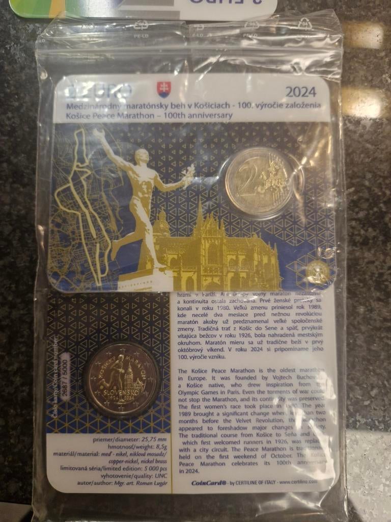 2 euro coincard Slowakije 2024 marathon 100jaar, Postzegels en Munten, Munten | Europa | Euromunten, Ophalen of Verzenden, Slowakije