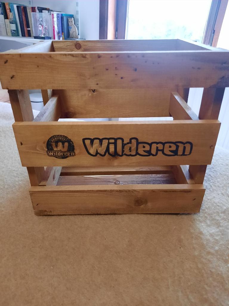 Authentiek Houten Bierkratje - Brouwerij Wilderen!, Verzamelen, Biermerken, Ophalen, Zo goed als nieuw, Overige typen, Overige merken