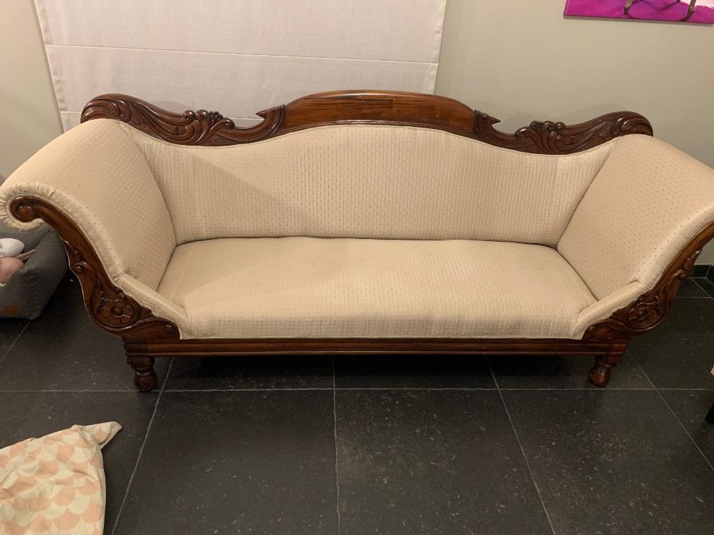 Antieke biedermeier sofa, Ophalen