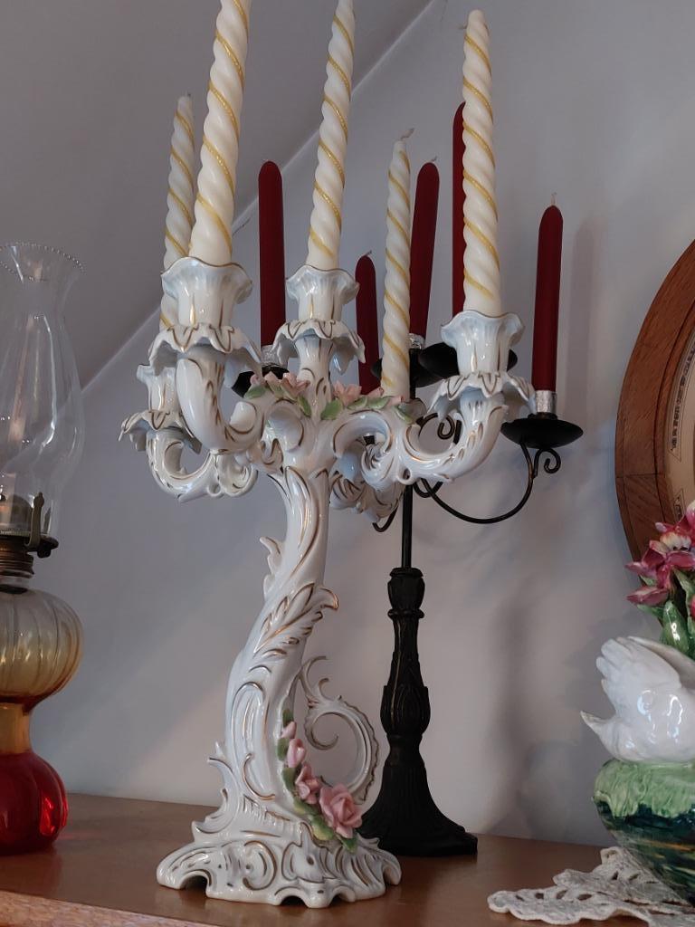 Porseleinen kandelaar, Ophalen, Keramiek of Aardewerk