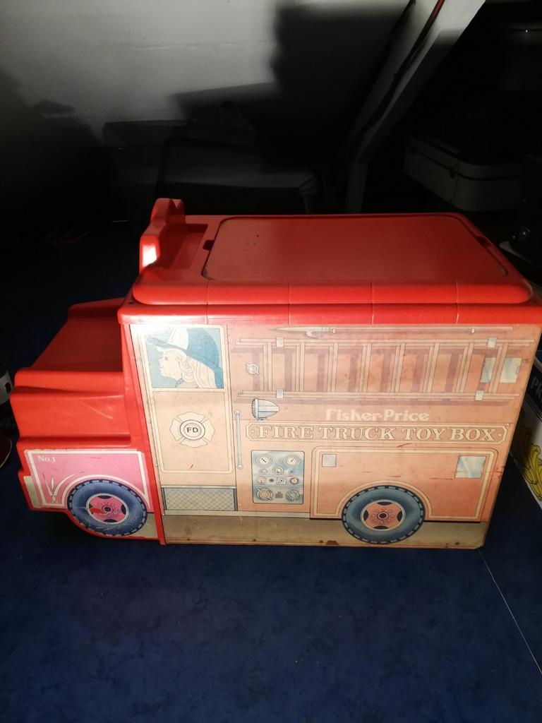 Fisher price brandweerwagen/speelgoedkist., Kinderen en Baby's, Ophalen, Zo goed als nieuw