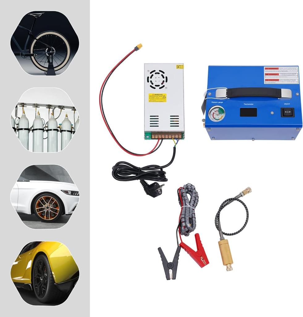 PCP Compressor 300Bar 12-110-220V. Aut. Stop Instelbare Druk, Sport en Fitness, Schietsport-accessoires, Ophalen of Verzenden