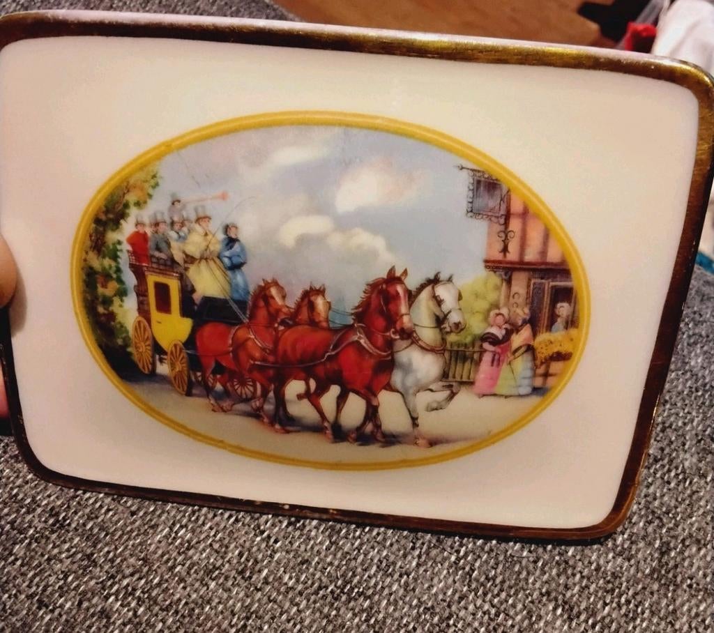 Naoorlogse porseleinen dekseldoos postkoets  Rosenthal, Antiek en Kunst, Ophalen of Verzenden