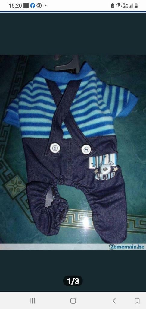 Salopette jeans chihuahua, Enlèvement