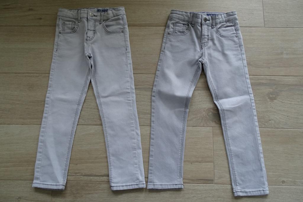 Set van 2 lichtgrijze jeansbroeken jongen mt 116 regular fit, Pantalon, Garçon, Enlèvement ou Envoi, Utilisé