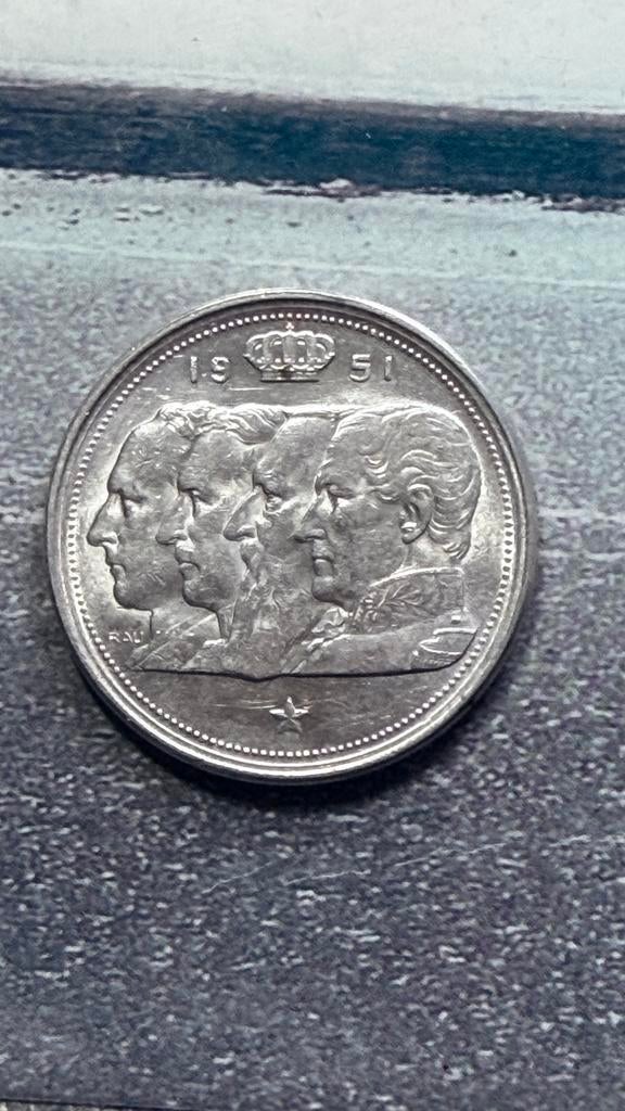 100 francs belges - 4 rois - 1951 NL, Ophalen of Verzenden, Zilver