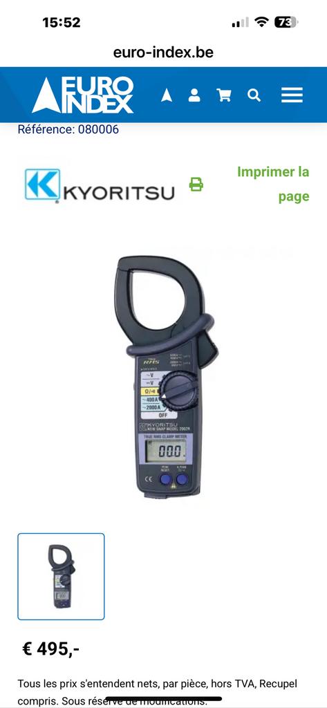 Pince ampèremètre neuve kyoritsu, Enlèvement, Neuf