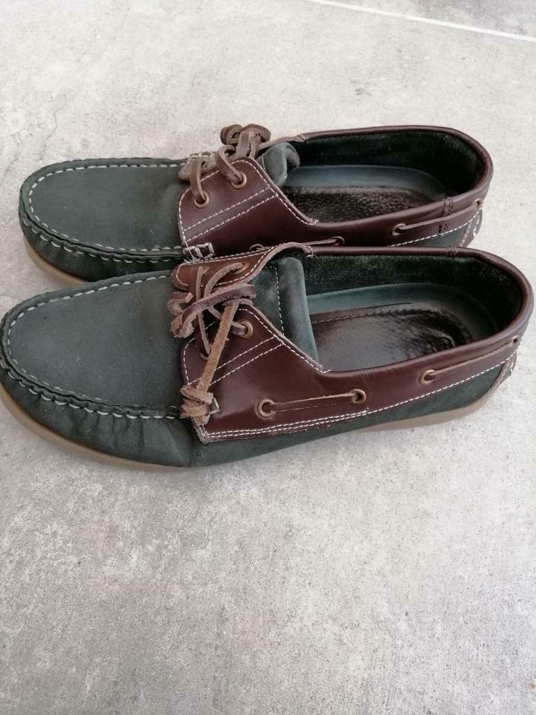 Lederen bootschoenen of docksides, grijs, bruin van kleur, Docksides, Comme neuf, Brun, Enlèvement
