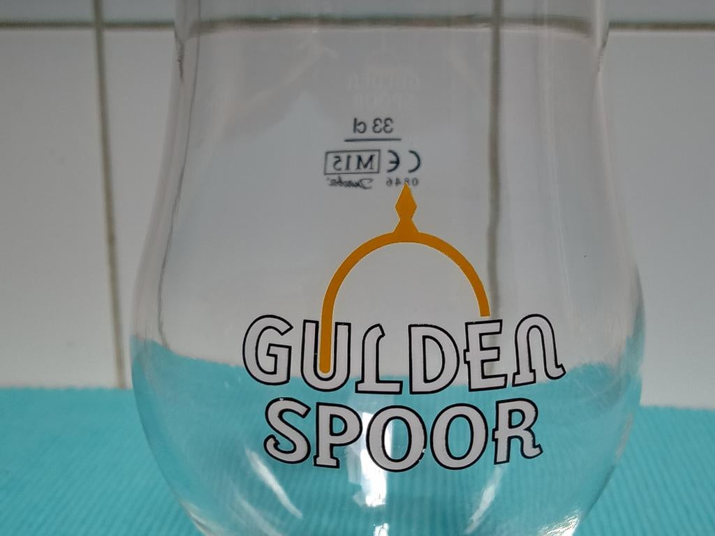 Bierglas  * GULDEN SPOOR *  Gullegem     West-Vlaanderen, Ophalen of Verzenden, Zo goed als nieuw, Glas of Glazen, Overige merken