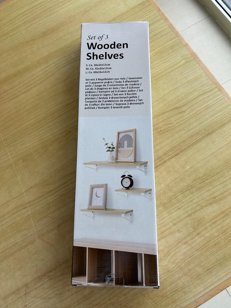 3 Houten schappen, Huis en Inrichting, Woonaccessoires | Wandplanken en Boekenplanken, Ophalen, Nieuw
