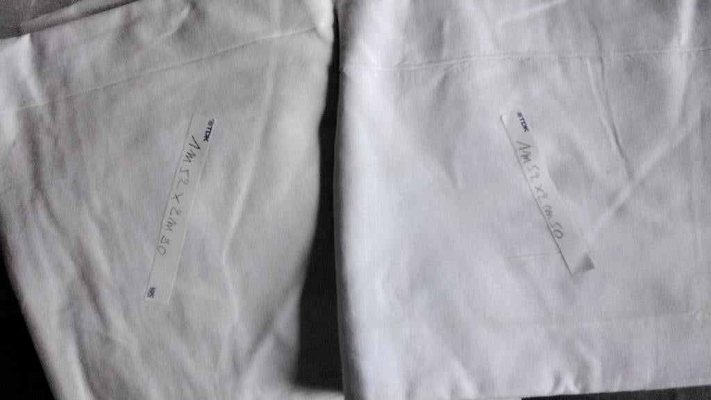 2 anciens draps de lit blancs en coton utilisés et lavés, Enlèvement ou Envoi